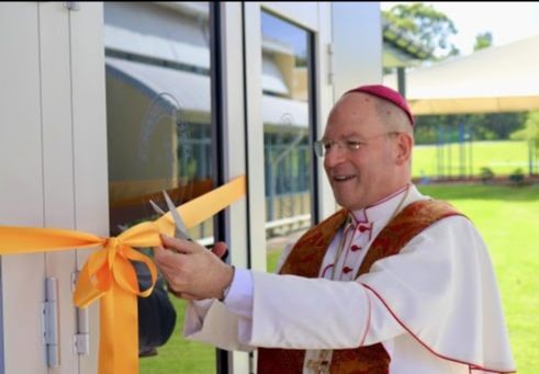 Bishop Anthony opening a new building at St Brendan\