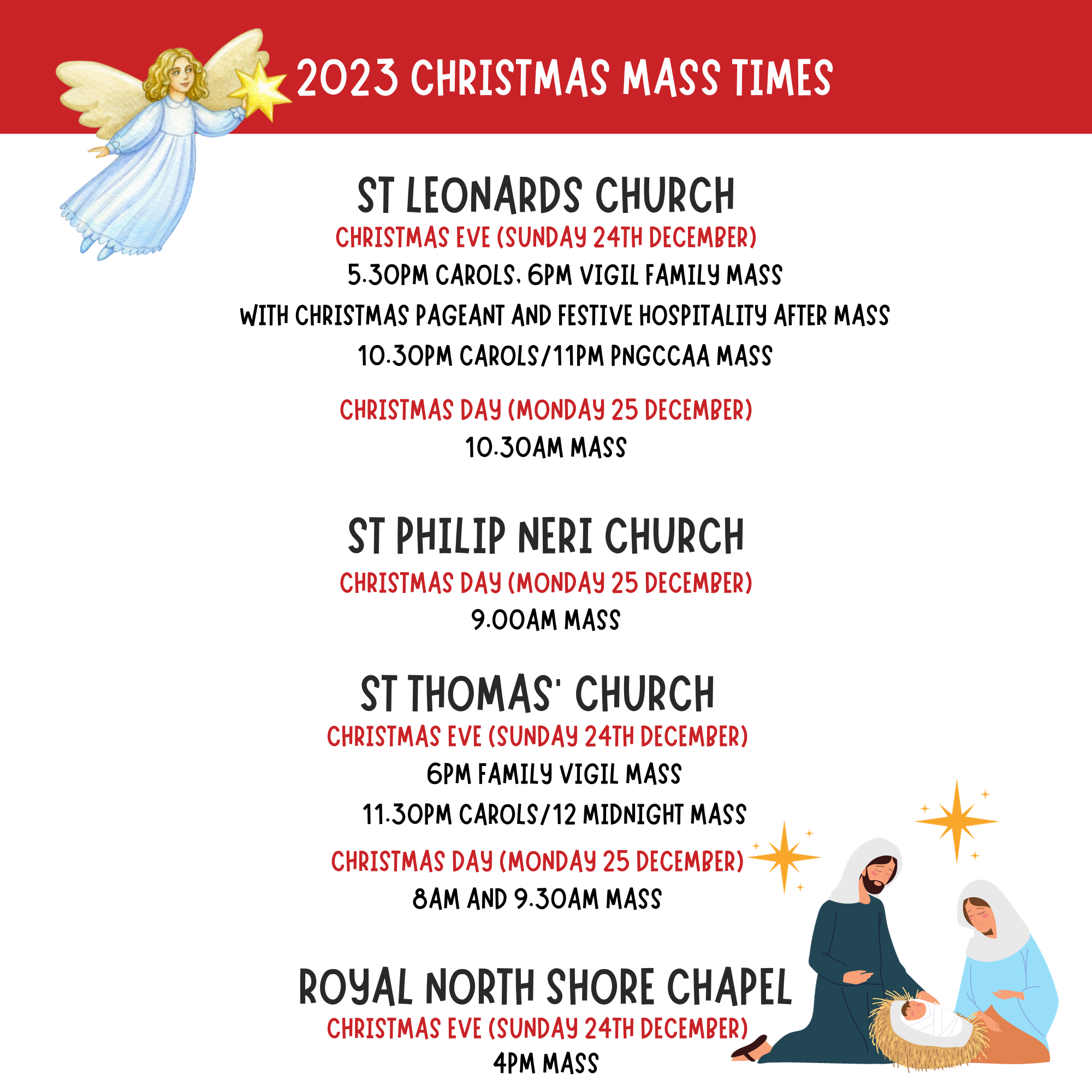 Christmas mass times