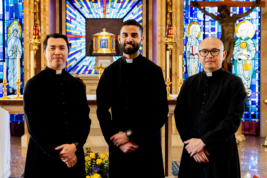 Ordination to the Priesthood of Shayne D'Cunha, Tân Nguyen, Huy Tran